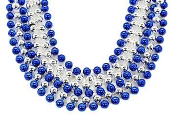 Case Of Beads 40" 12MM upgraded throw beads blue and silver 16 Dozen